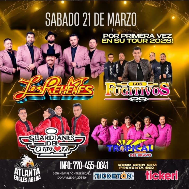 Event - BAILAZO con Los Rehenes, Fugitivos, Guardianes del Amor y Tropical Bravo - Doraville, Georgia - March 21, 2026 | concert tickets