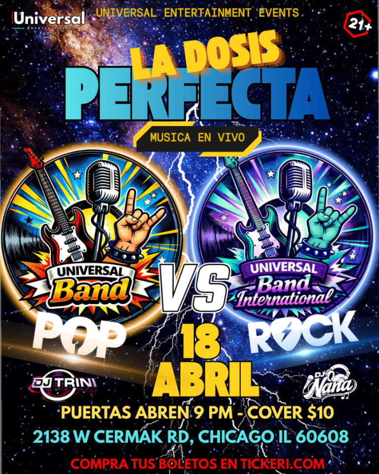Event - Pop vs Rock La Dosis Perfecta  - Chicago, Illinois - April 18, 2026 | concert tickets