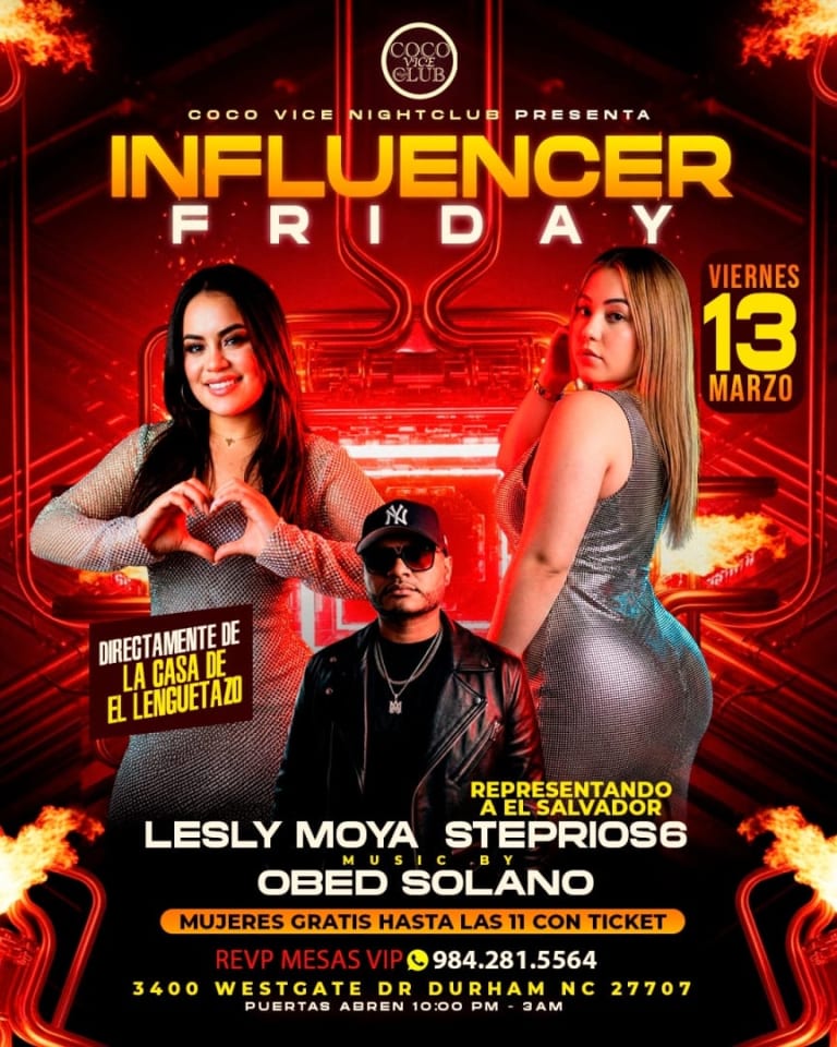 Event - INFLUENCER FRIDAY AT COCO VICE - Durham, North Carolina - March 13, 2026 | concert tickets