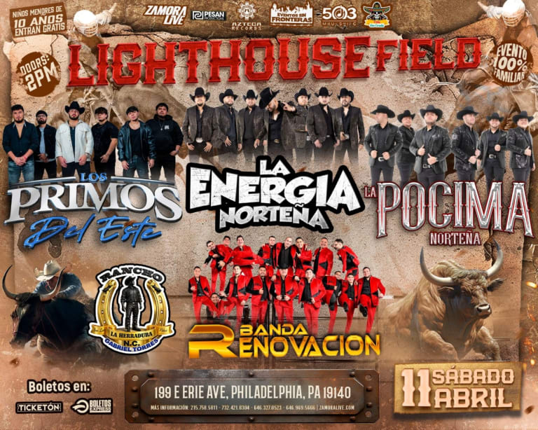 Event - LAGHTHOUSE FIELD. LA ENEGIA NORTEÑA - Philadelphia, Pennsylvania - April 11, 2026 | concert tickets