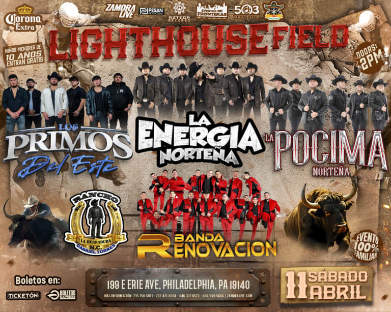 Event - LAGHTHOUSE FIELD. LA ENEGIA NORTEÑA - Philadelphia, PA - Sat, April 11, 2026} | concert tickets