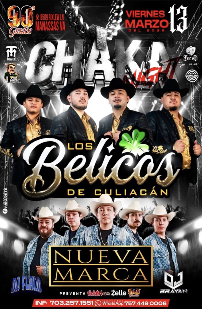 Event - BÉLICOS DE CULIACÁN EN NOVENTA GRADOS  - Manassas, Virginia - March 13, 2026 | concert tickets