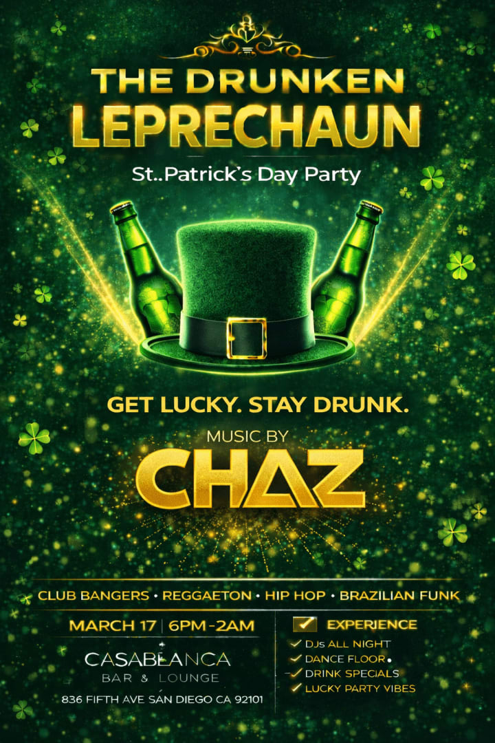 Event - The drunken leprechaun (St Patrick’s day) - San Diego, California - March 17, 2026 | concert tickets