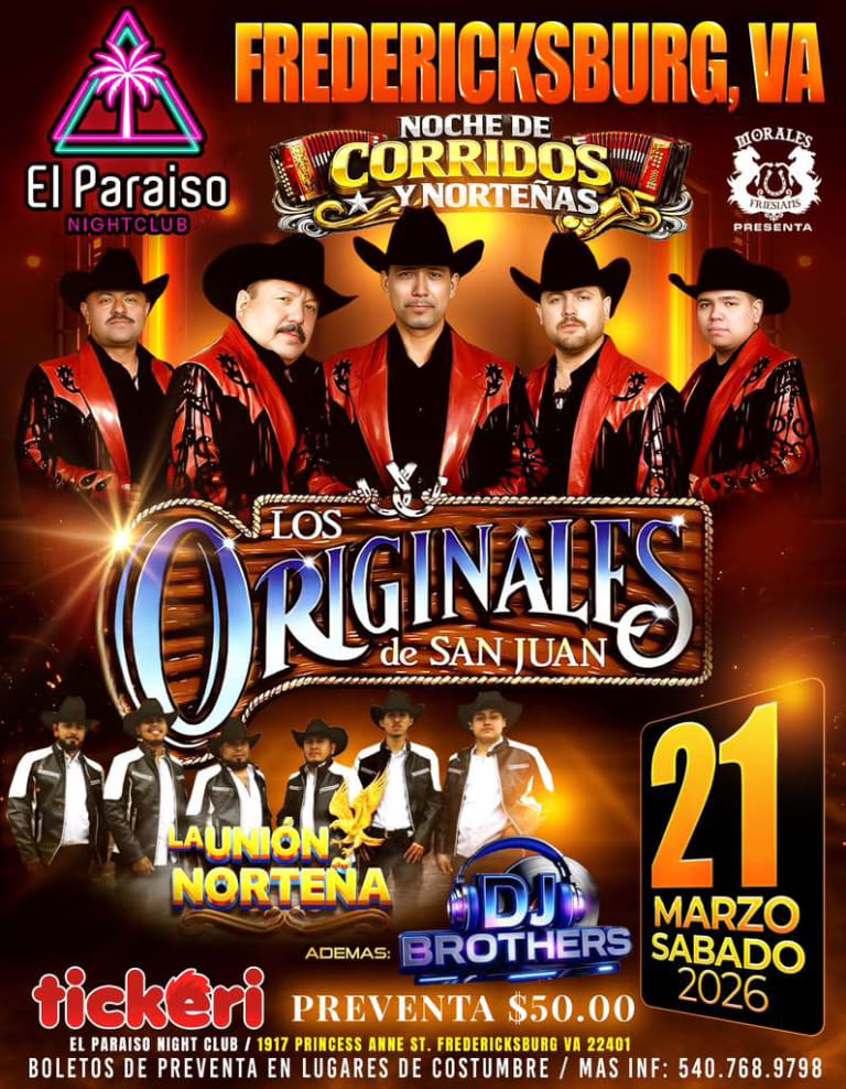 Event - NOCHE DE CORRIDOS Y NORTENAS! - Fredericksburg, Virginia - March 21, 2026 | concert tickets