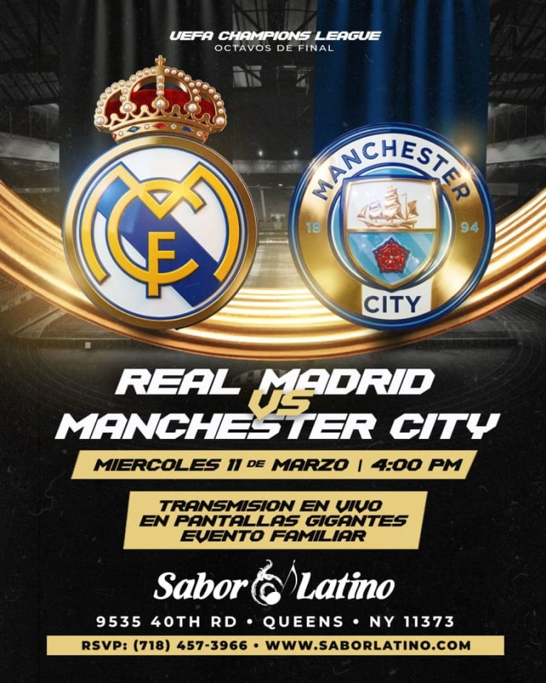 Event - REAL MADRID VS MANCHESTER CITY | Sabor Latino - Queens, New York - March 11, 2026 | concert tickets