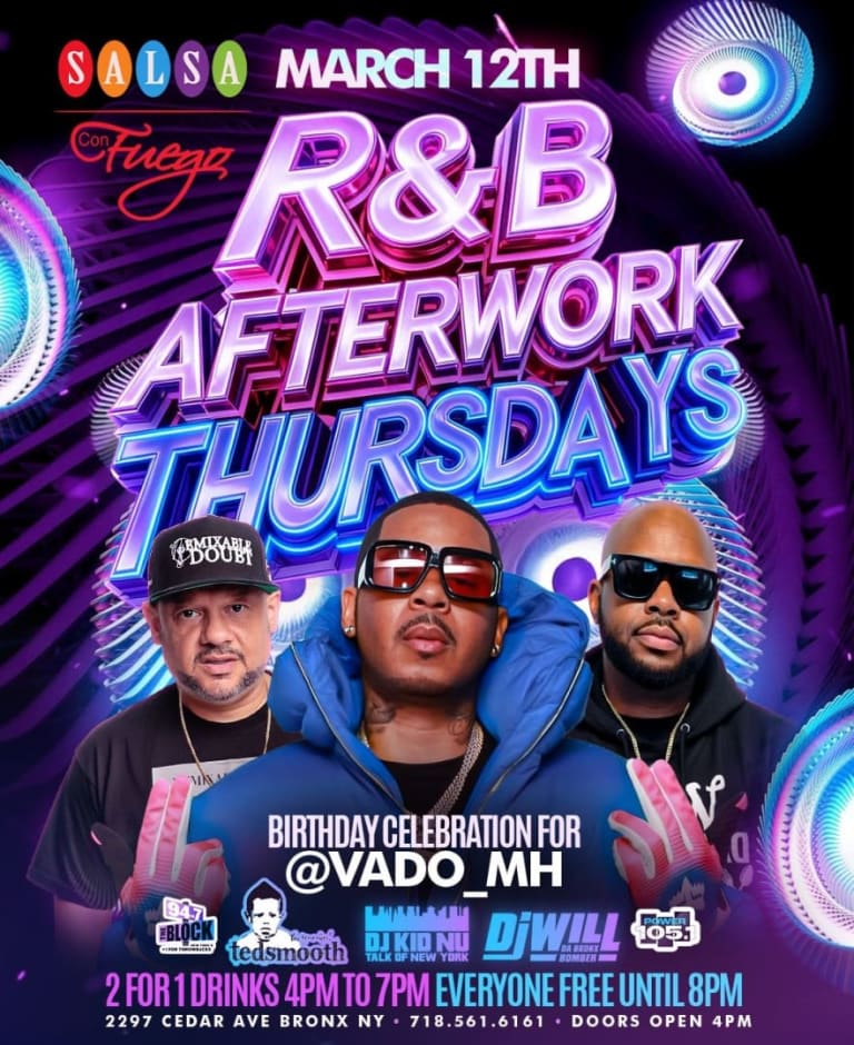 Event - R&B Afterwork Thursdays – Vado Birthday Celebration - Bronx, NY - jue, 12 de marzo de 2026} | concert tickets