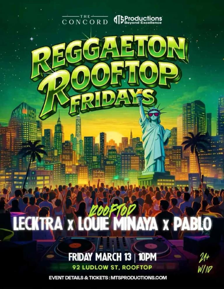Event - Reggaeton Rooftop Fridays at Concord NYC | Friday, March 13th, 2026 - New York, NY - Fri, March 13, 2026} | concert tickets