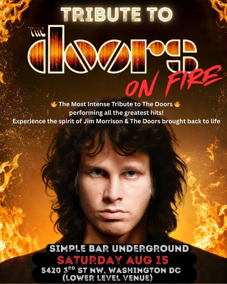 Event - Tribute to THE DOORS on fire!! Simple Bar Underground- Washington DC  - Washington, WA - sáb, 15 de agosto de 2026} | concert tickets