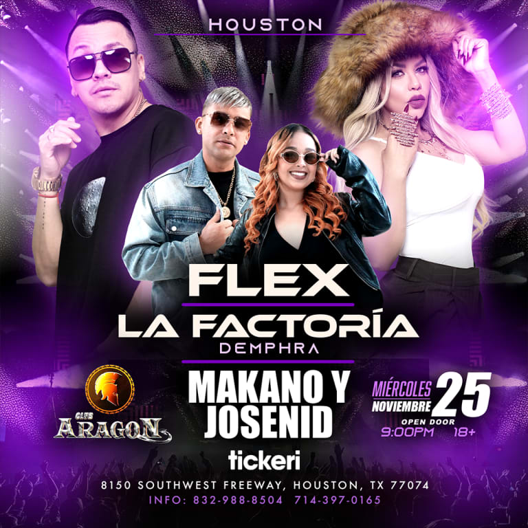 Event - Flex & Makano & Demphra de La Factoría & Josenid en concierto en Houston - Houston, Texas - November 25, 2026 | concert tickets