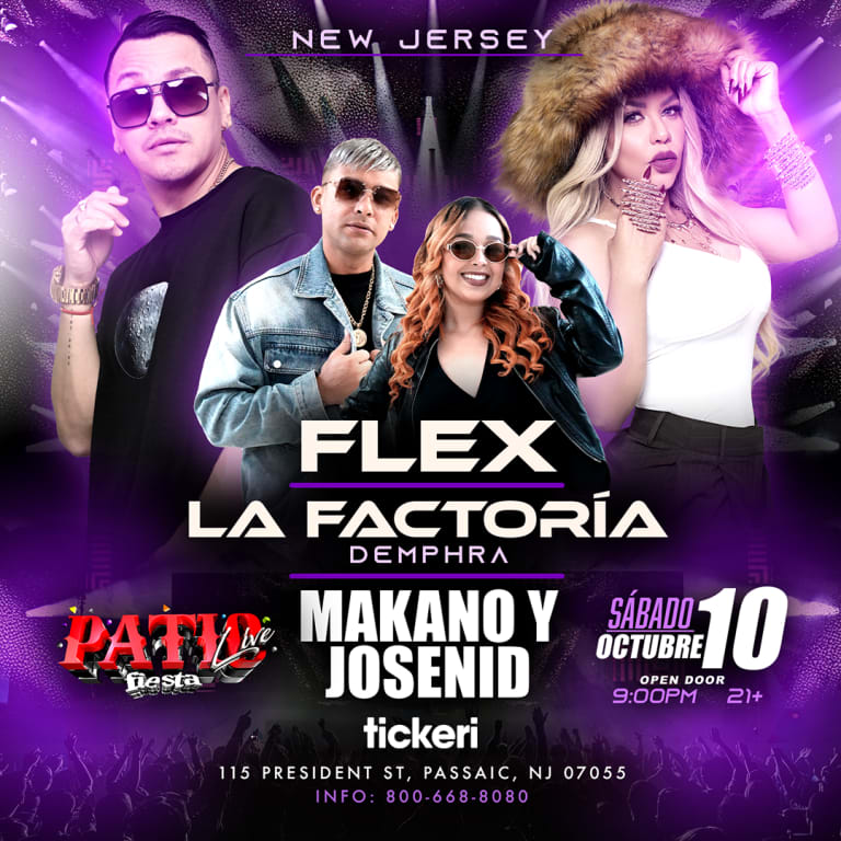 Event - Flex & Makano & Demphra de La Factoría & Josenid en concierto en New Jersey - Passaic, New Jersey - October 10, 2026 | concert tickets