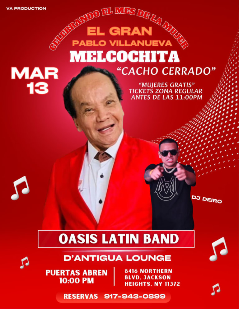 Event - MELCOCHITA & OASIS LATIN BAND | Sabor Latino - jackson heights, NY - Fri, March 13, 2026} | concert tickets