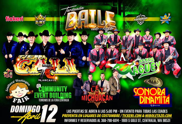 Event - Tierra Cali, Banda Maguey y Sonora Dinamita en Centralia WA - Centralia, Washington - April 12, 2026 | concert tickets