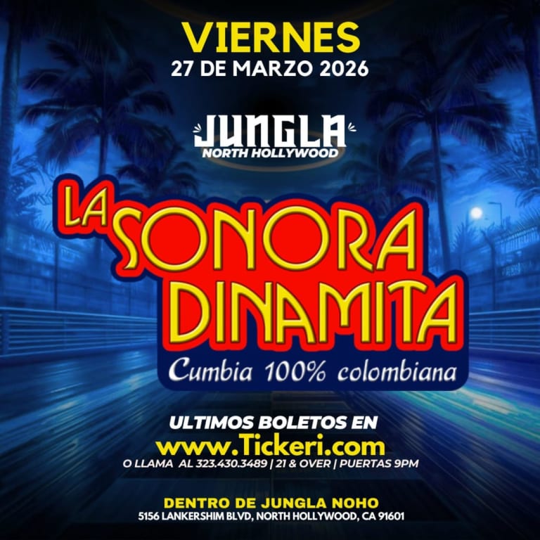 Event - LA SONORA DINAMITA en JUNGLA NOHO de North Hollywood! - Los Angeles, California - March 27, 2026 | concert tickets