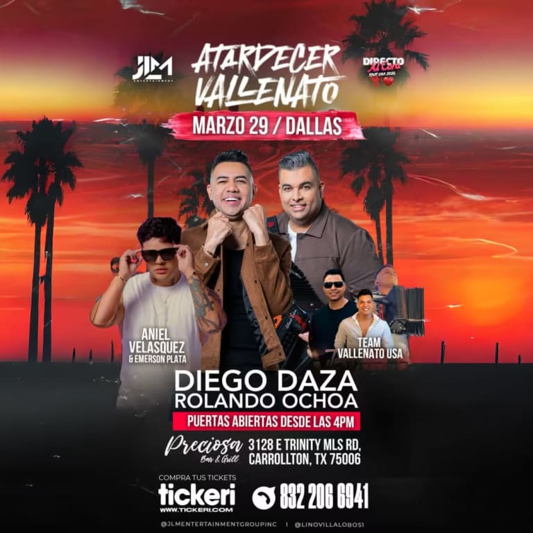 Event - Diego Daza + Rolando Ochoa ¡En Concierto! - Dallas (Texas) - Carrollton, TX - dom, 29 de marzo de 2026} | concert tickets