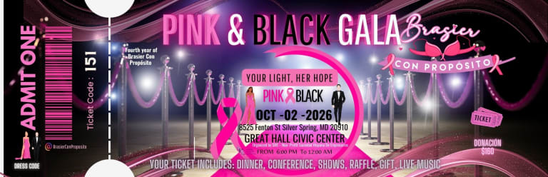 Event - BRASIER CON PROPOSITO PINK & BLACK GALA - Silver Spring, MD - Fri, October 2, 2026} | concert tickets