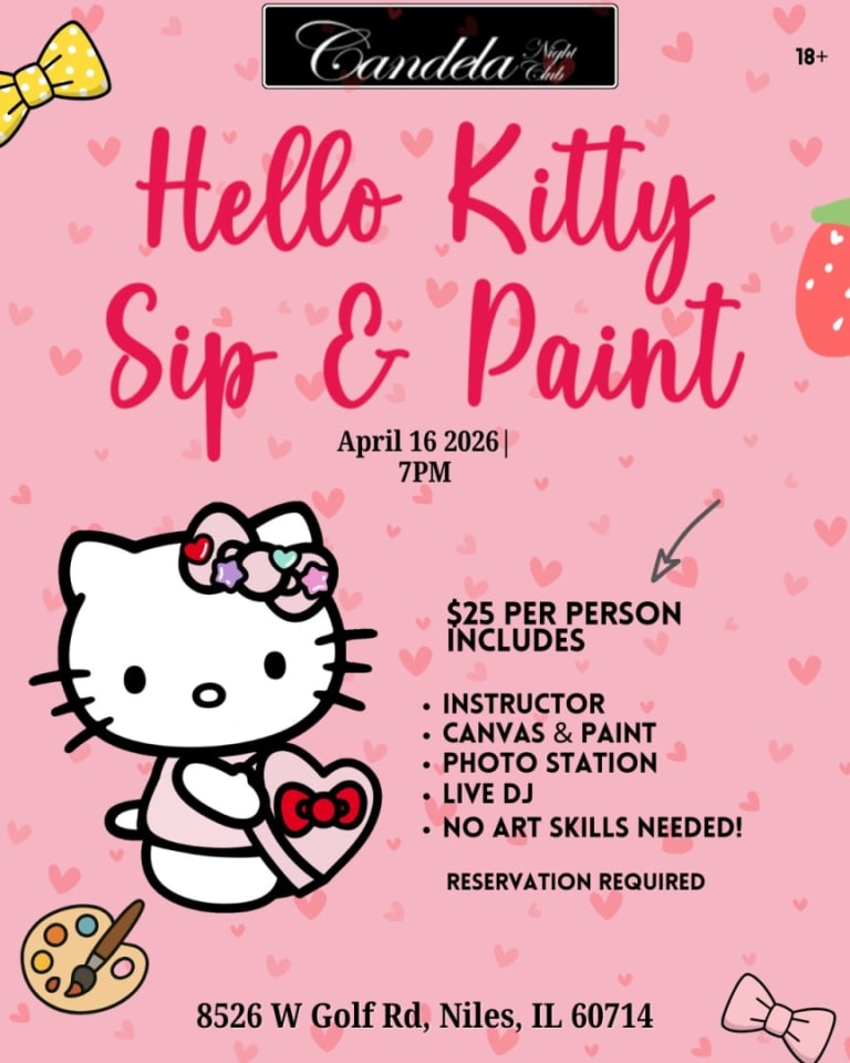 Event - Hello Kitty Paint & Sip Night - Niles, Illinois - April 16, 2026 | concert tickets