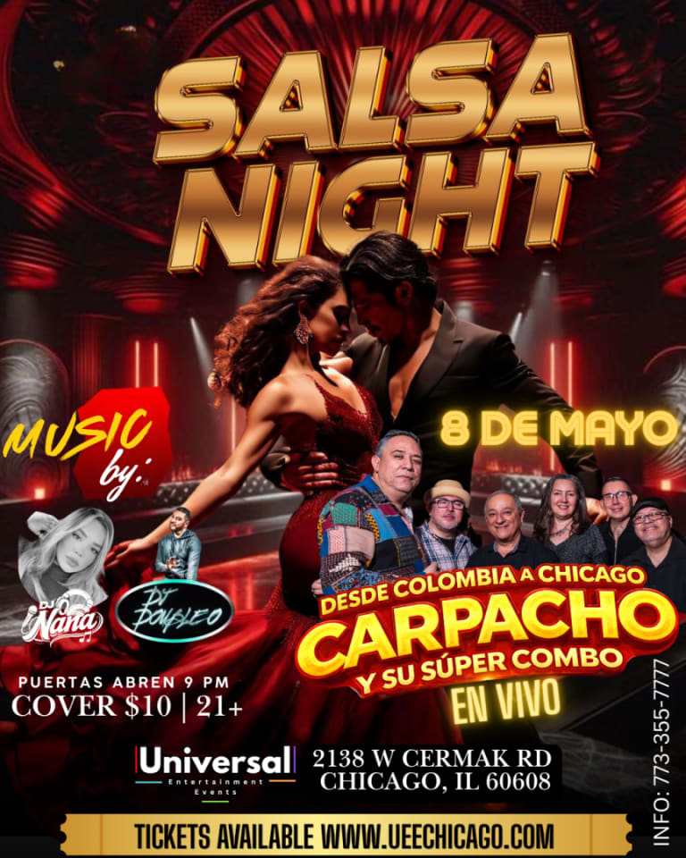 Event - Salsa Social Night “Carpacho en vivo” - Chicago, Illinois - May 8, 2026 | concert tickets