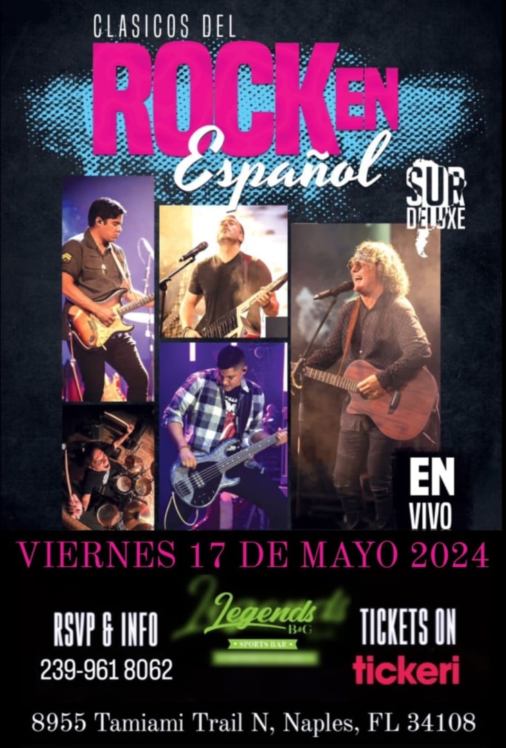 Noche de rock en español in Naples - Tickets 2024-05-17 | Legends