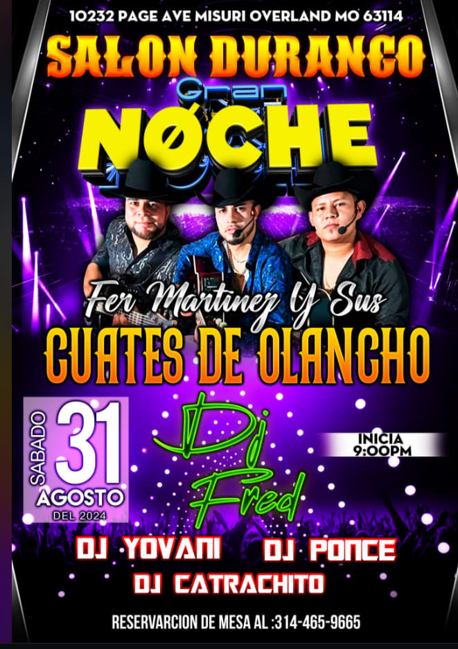 Fer Martinez Y Sus Cuates De Olancho Tickets Boletos Salon El
