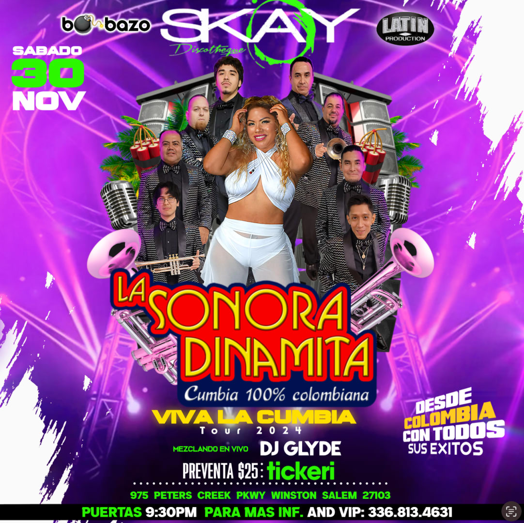 La Sonora Dinamita in Winston-Salem - Tickets 2024-11-30 | SKAY