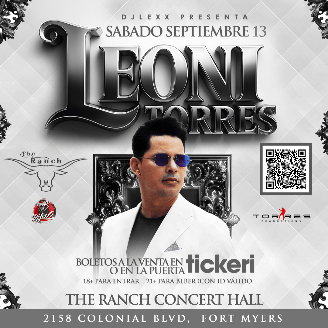 Leoni Torres en Concierto in Fort Myers - Tickets 2025-09-13 | The Ranch