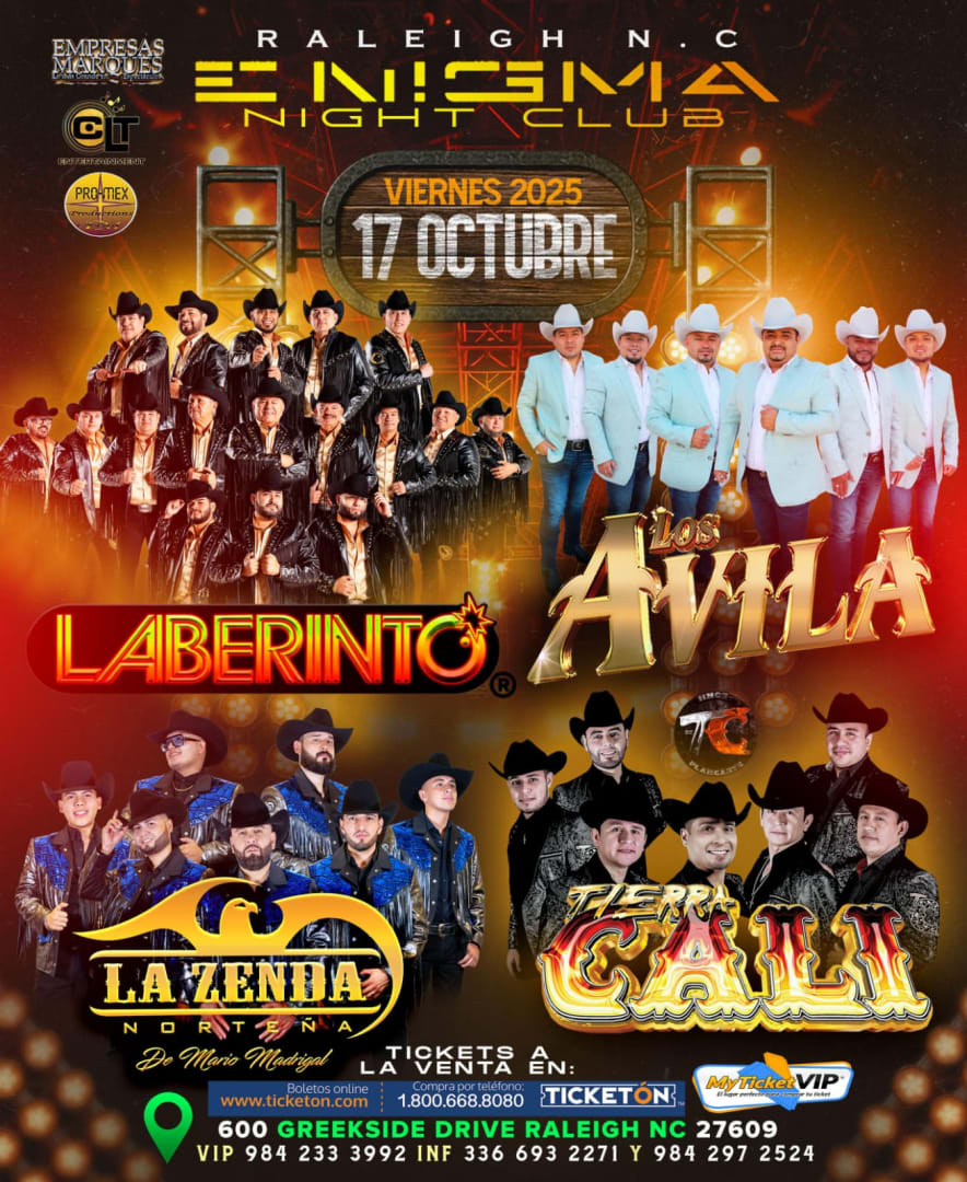 LOS AVILA TIERRA CALI Y MAS in Raleigh - Tickets 2025-10-17