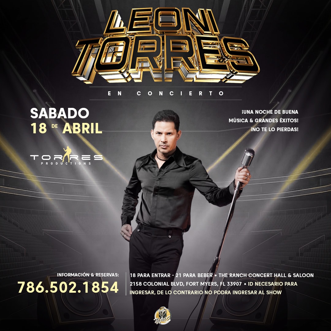 Leoni Torres in Fort Myers - Tickets 2026-04-18 | The Ranch