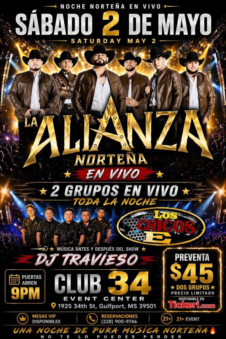 La Alianza Nortena en VIVO in Gulfport - Tickets 2026-05-02 | Club