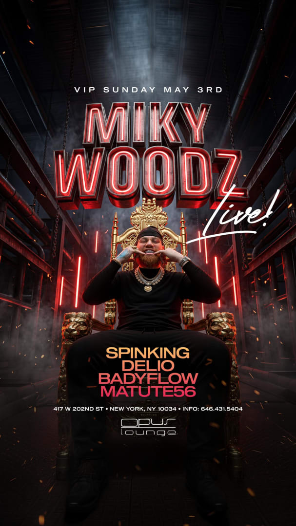 VIP Sundays Miky Woodz Live With DJ Spinking At Opus Lounge in New
