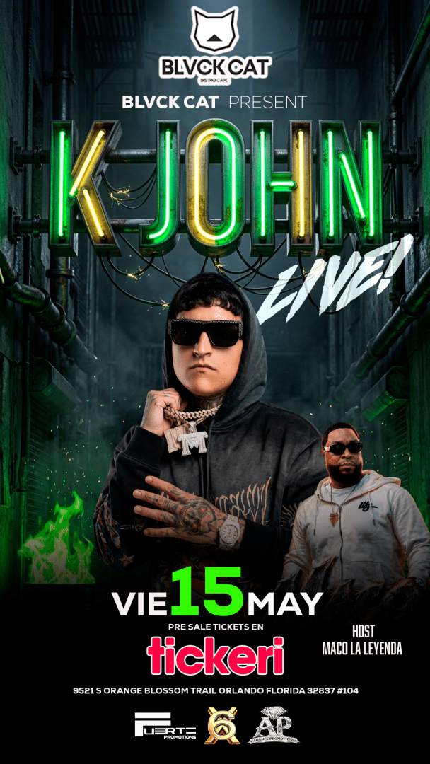 KJohn in Orlando - Tickets 2026-05-15 | Blvck Cat Bistro Cafe