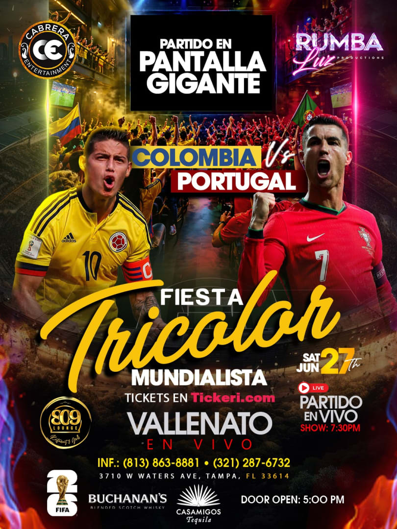WORLDWIDE TRICOLOR PARTY: BIG SCREEN MATCH: COLOMBIA VS PORTUGAL