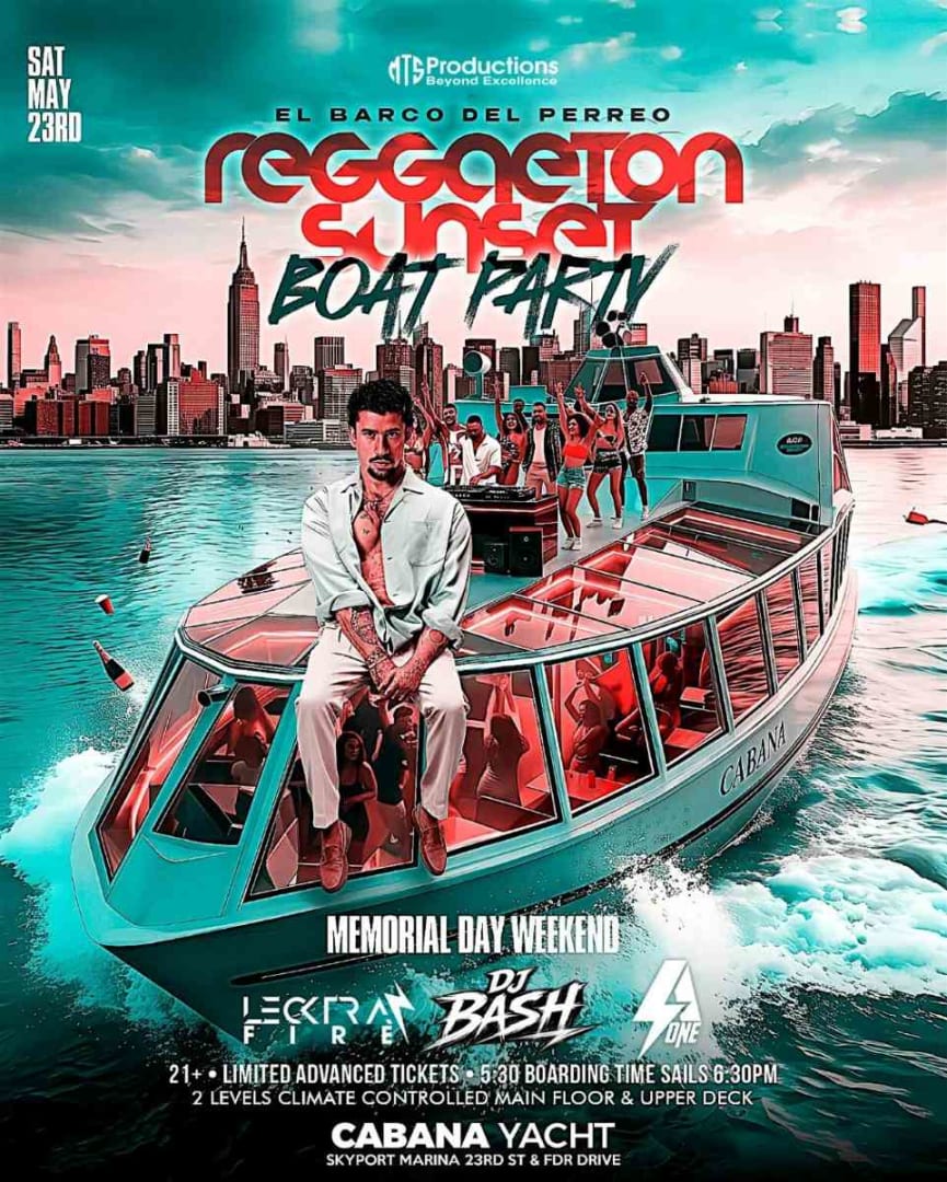 Reggaeton Sunset Boat Party NYC – Memorial Day Weekend at Cabana Yacht