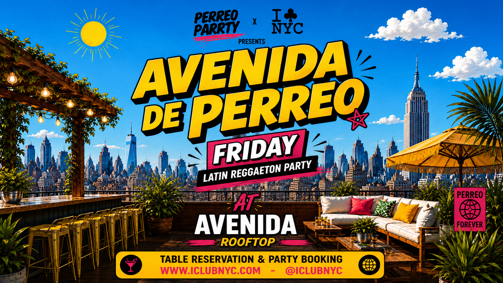 #1 PERREO AVENUE - Latin Reggaeton Rooftop Party