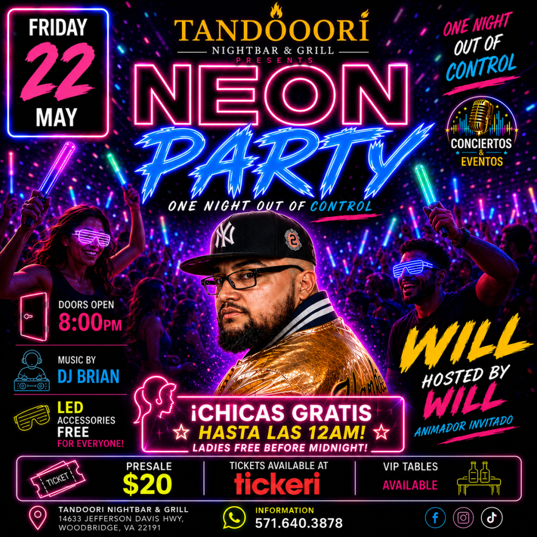 Neon Party at Tandoori Woodbridge