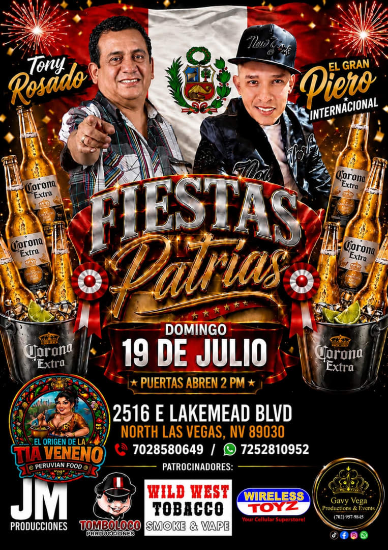 Tony Rosado from Peru with all his hits and special guest Piero Internacional