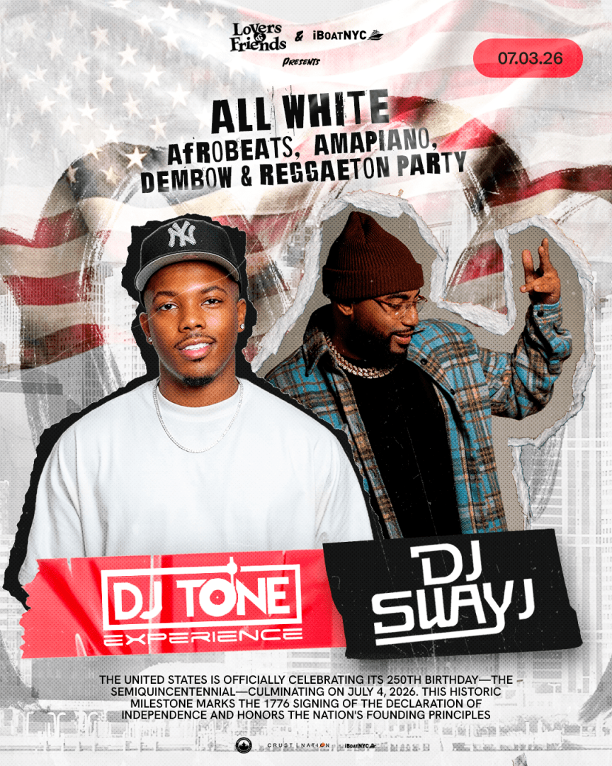 ALL WHITE Independence Day: DJ TONE & DJ SWAY J Boat Party