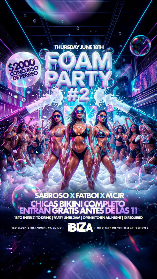 Jueves 18 de junio foam party #2 en Ibiza