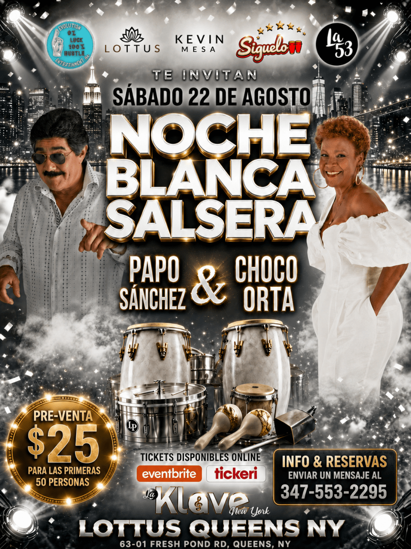 La Noche Blanca Salsera Choco Orta Papo Sanchez La Klave Queens NY