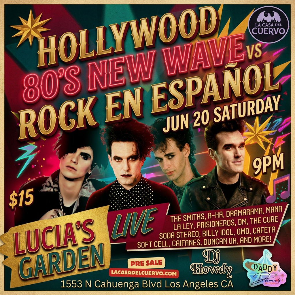 Rock En Español Vs 80's New Wave En Vivo! Noche de Covers En Hollywood