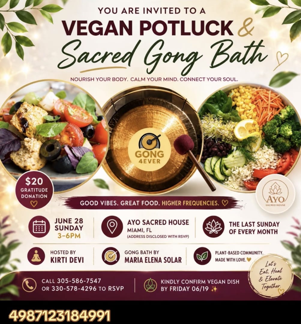 Soulful Connections: Vegan Potluck & Sacred Gong Bath Journey