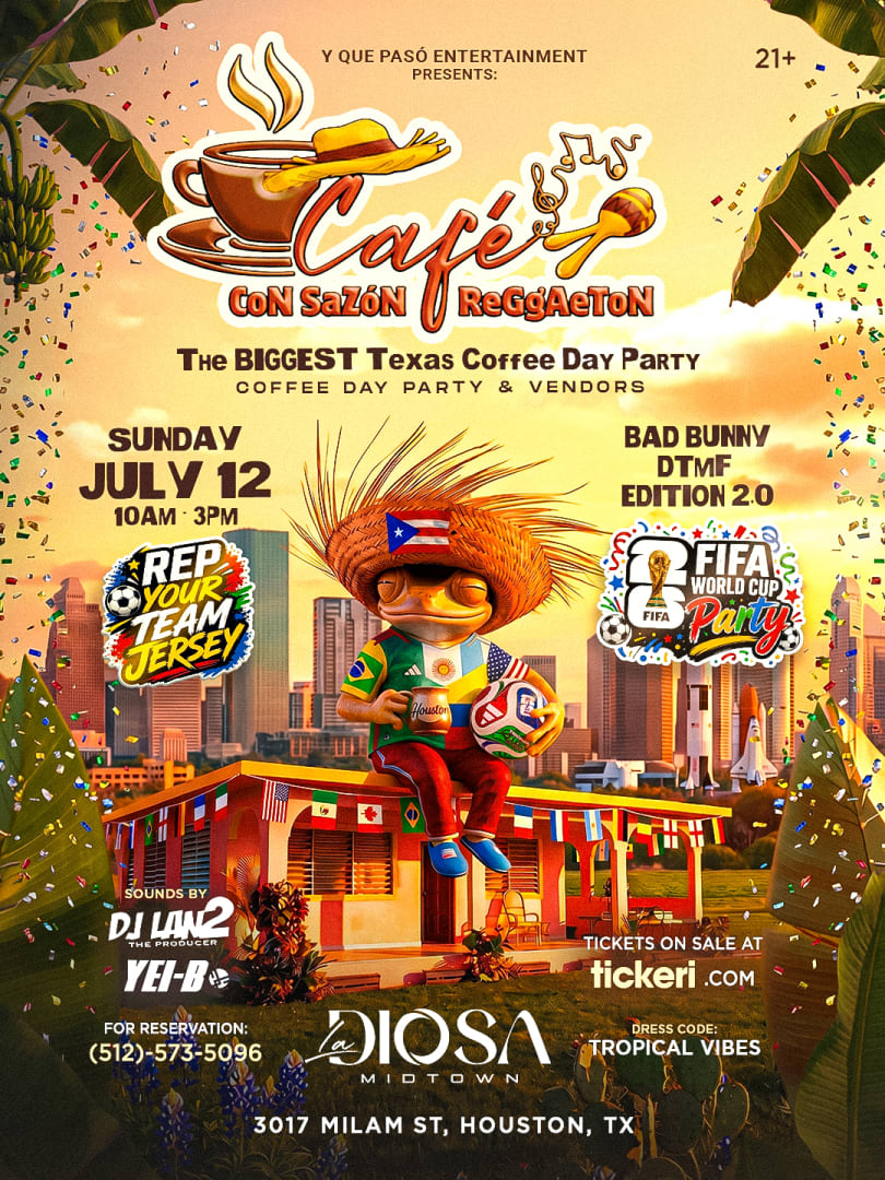 Café Con Sazón Y Reggaeton Mundial Party