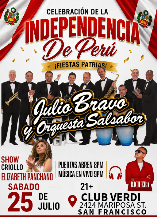 Celebracion De La Independencia de Peru con Julio Bravo y su orquesta