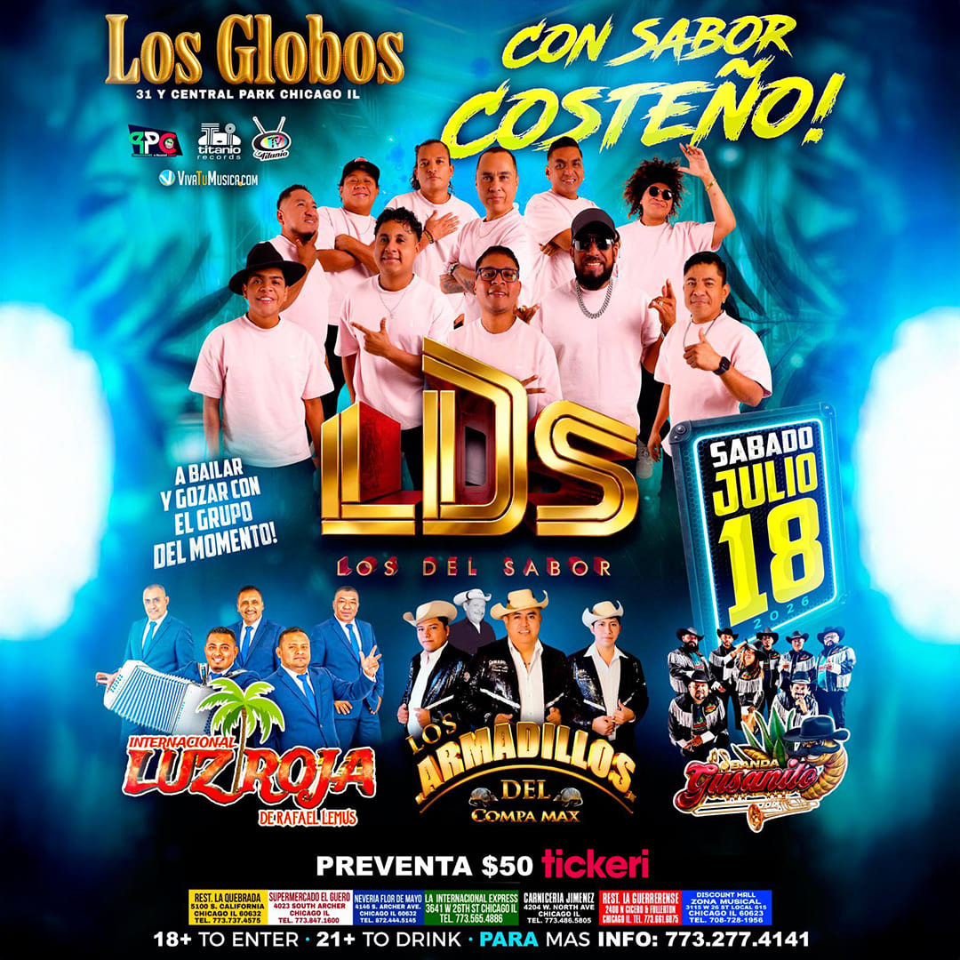 LDS – Los Del Sabor, Internacional Luz Roja de Rafael Lemus, Los Armadillos del Compa Max y Banda Gusanito en Chicago