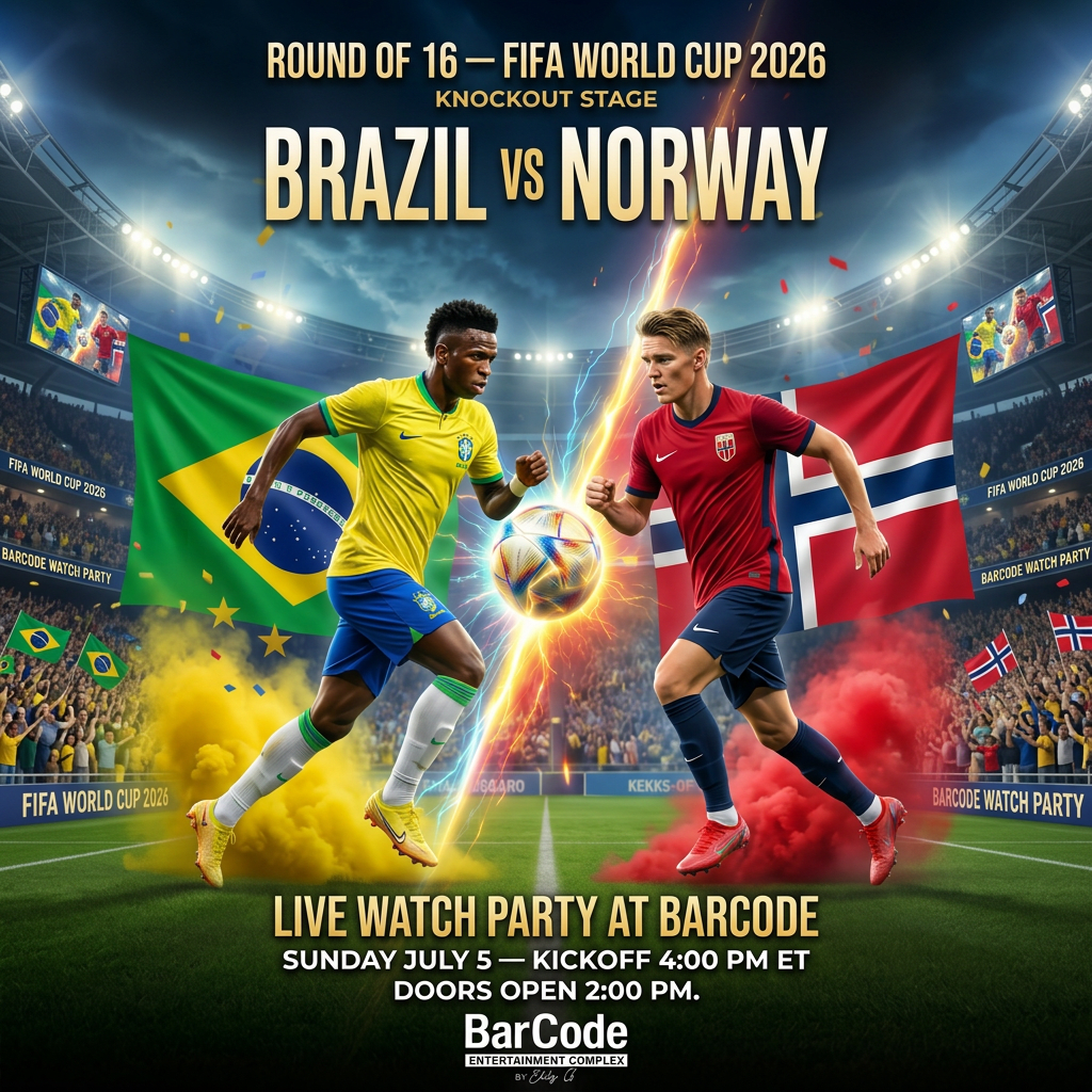 BRAZIL vs NORWAY — Live Watch Party at Barcode