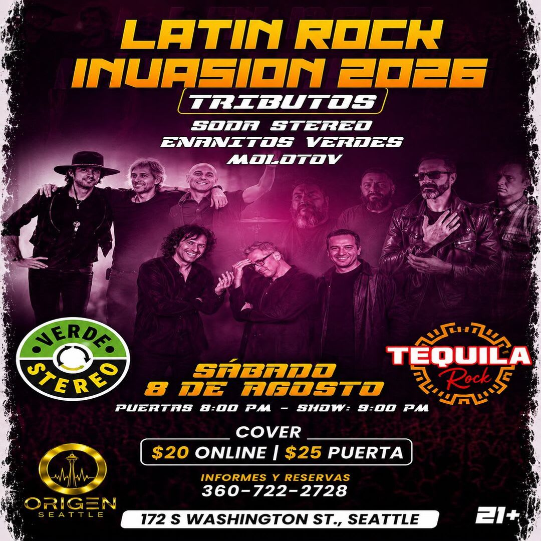 Latin Rock Invasion 2026 Tributo a Soda Estereo, Enanitos Verdes y Molotov en Seattle