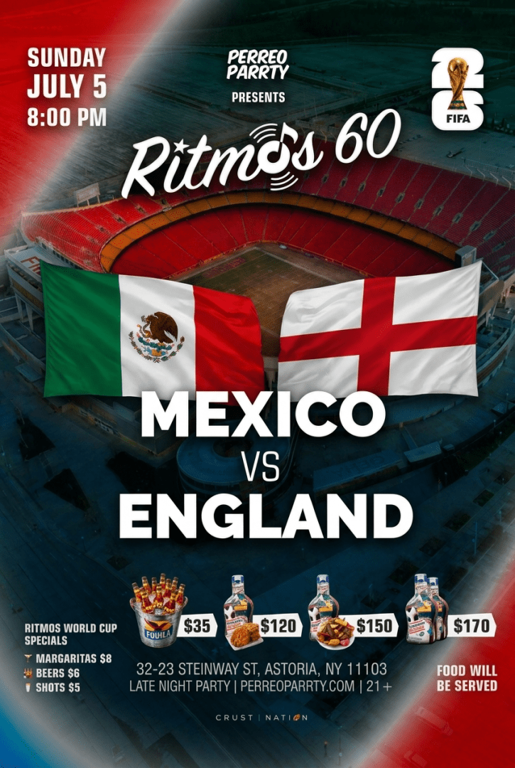 FIFA WORLD CUP 2026 WATCH PARTY: MEXICO v ENGLAND at Ritmos 60 Bar NYC