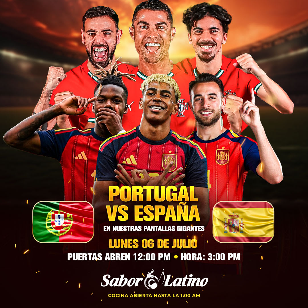 Portugal v España 3:00 PM | Sabor Latino