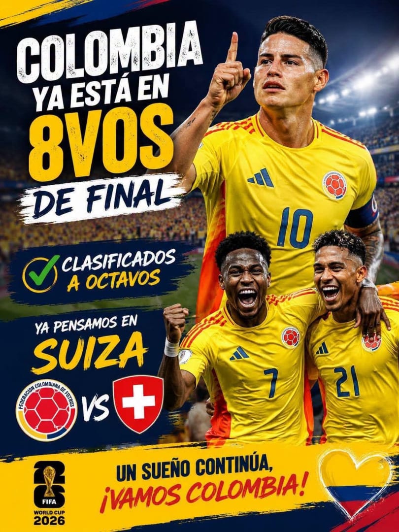 COLOMBIA vs SUIZA -PANTALLA GIGANTE - ENCUENTRO FANS TRICOLOR EN TAMPA