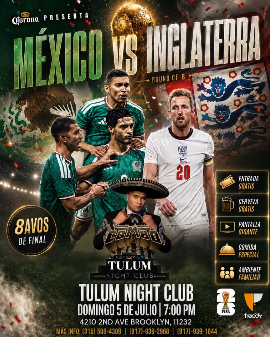 México vs Inglaterra - 8avos de Final (World Cup Watch Party)