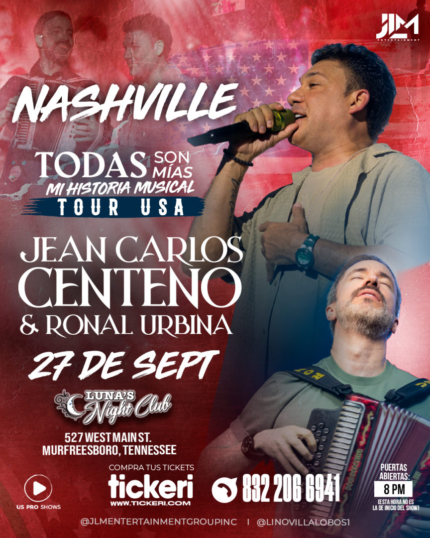 Jean Carlos Centeno & Ronal Urbina en Concierto en Tennessee